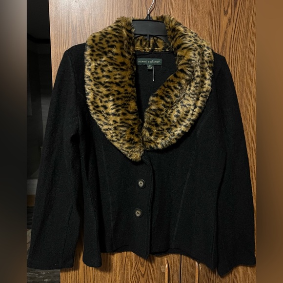 Vintage with tags black wool sweater jacket women’s Sz M - Picture 2 of 4